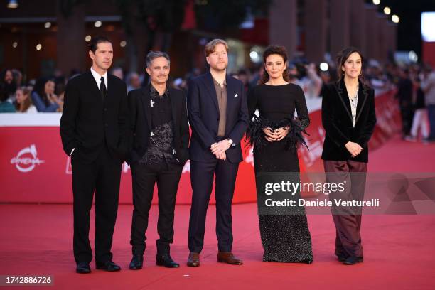 Progressive Cinema Jury member Melvil Poupaud, Jury President Gael Garcia Bernal, members Mikko Myllylahti, Jasmine Trinca and Sarah Gavron attend a...