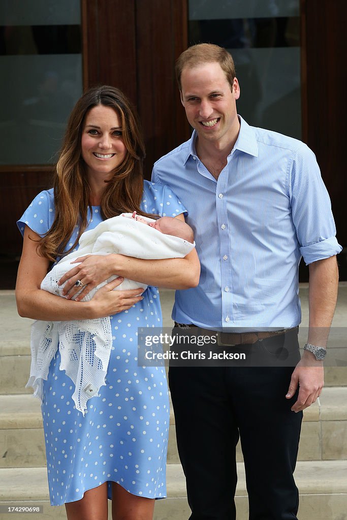 The Duke And Duchess Of Cambridge Leave The Lindo Wing With Their Newborn Son