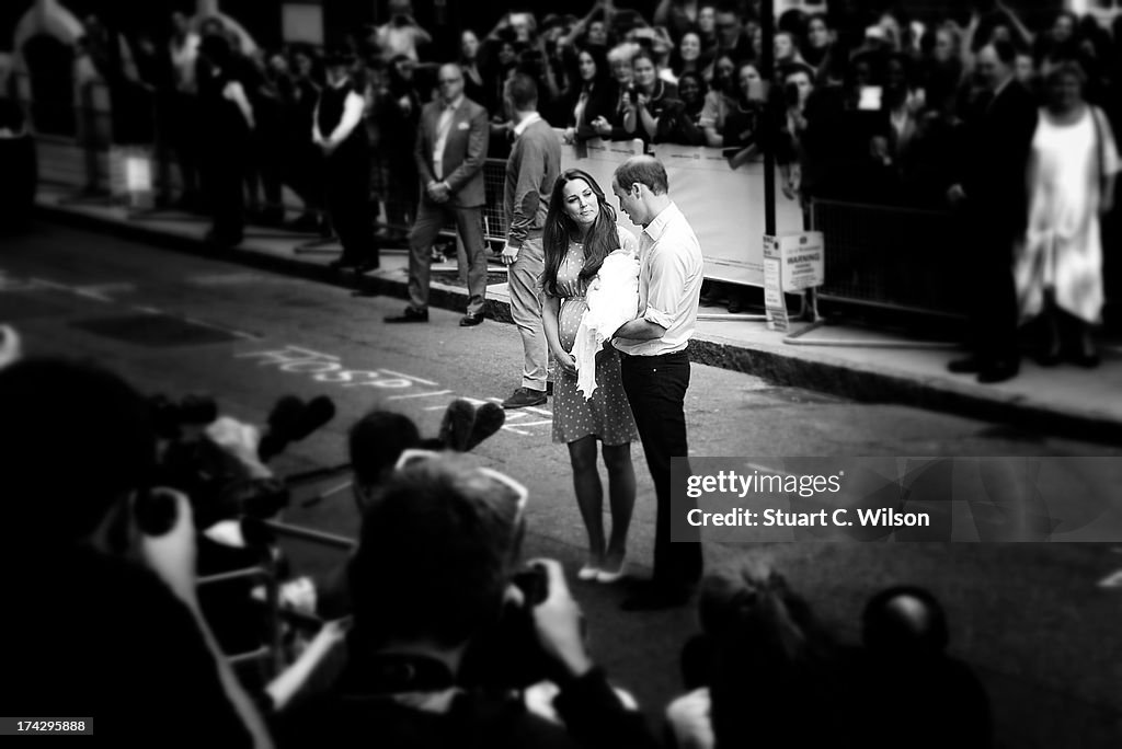 The Duke And Duchess Of Cambridge Leave The Lindo Wing With Their Newborn Son