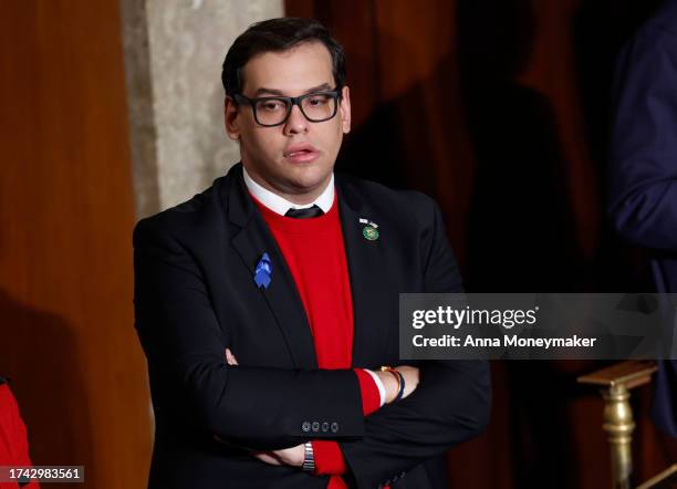 Rep. George Santos casts his vote as the House of Representatives holds its second round of voting for a new Speaker of the House at the U.S. Capitol...