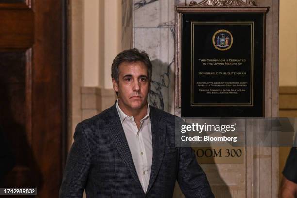 Michael Cohen, former personal lawyer to US President Donald Trump, at New York State Supreme Court in New York, US, on Tuesday, Oct. 24, 2023....