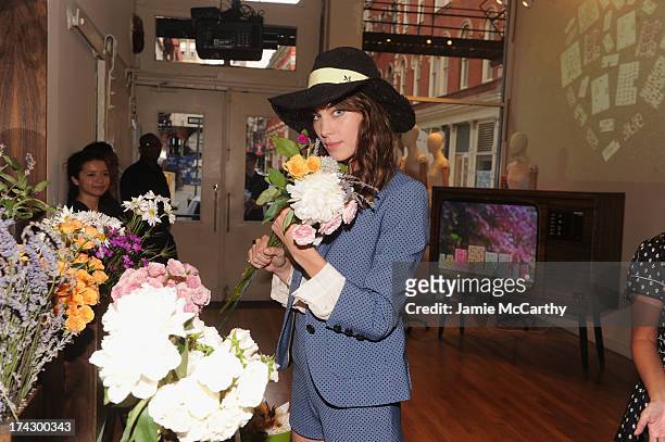 Alexa Chung attends the Orla Kiely for Target Preview Party on July 23, 2013 in New York City.