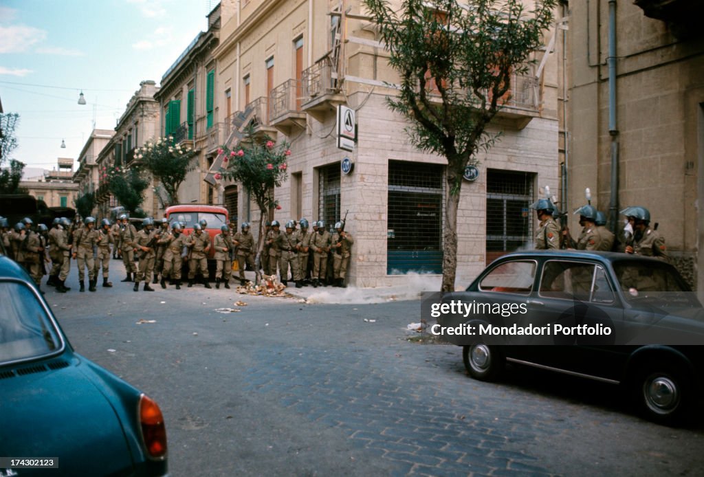 Police Patrolling A Road Of Reggio Calabria