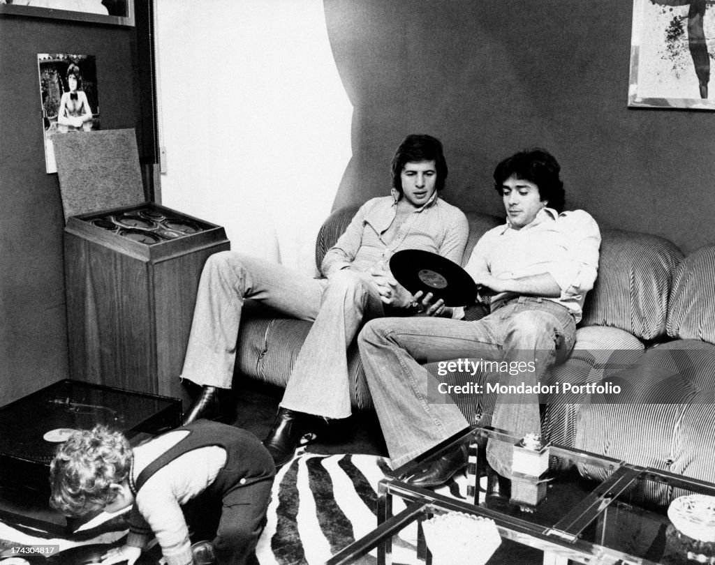 Gianni Nazzaro Seated On The Sofa With Sandro Giacobbe