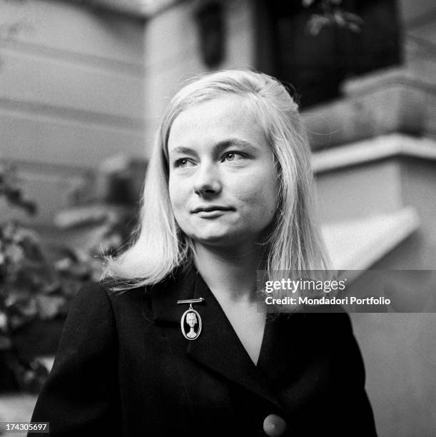 Marisa Malagoli Togliatti smiling. Marisa is Palmiro Togliatti and Nilde Iotti's adopted daughter. Rome, 1964.