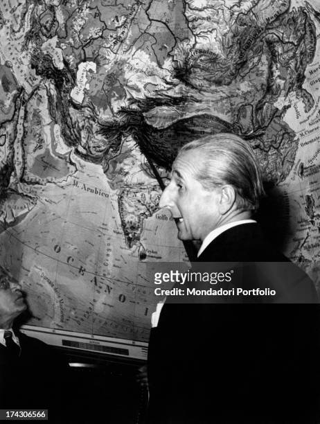 Italian explorer and geologist Ardito Desio, member of CAI and director of the Geology Department at the University of Milan, taking part in a...