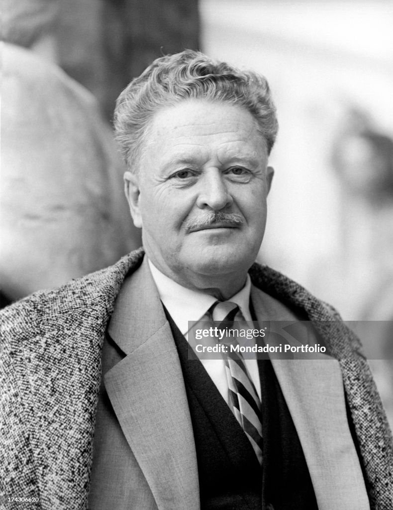 The Turkish Poet Nazim Hikmet Photographed In Piazza Della Signoria In Florence