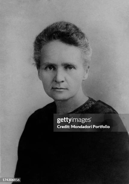 Portrait of Polish-born Russian and French chemist and physicist Marie Curie . Birmingham, 1913.