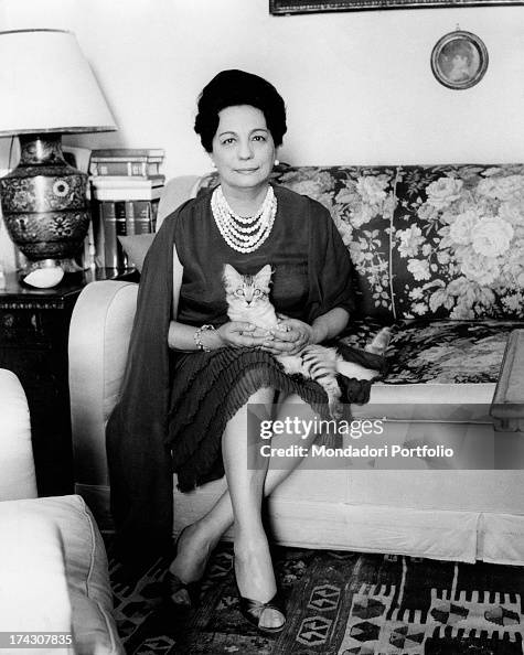 Maria Bellonci With Her Cat Maria Bellonci With Her Cat