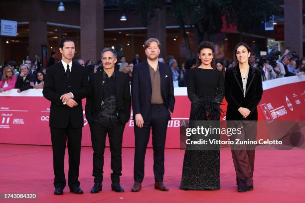 Progressive Cinema Jury member Melvil Poupaud, Jury President Gael Garcia Bernal, members Mikko Myllylahti, Jasmine Trinca and Sarah Gavron attend a...