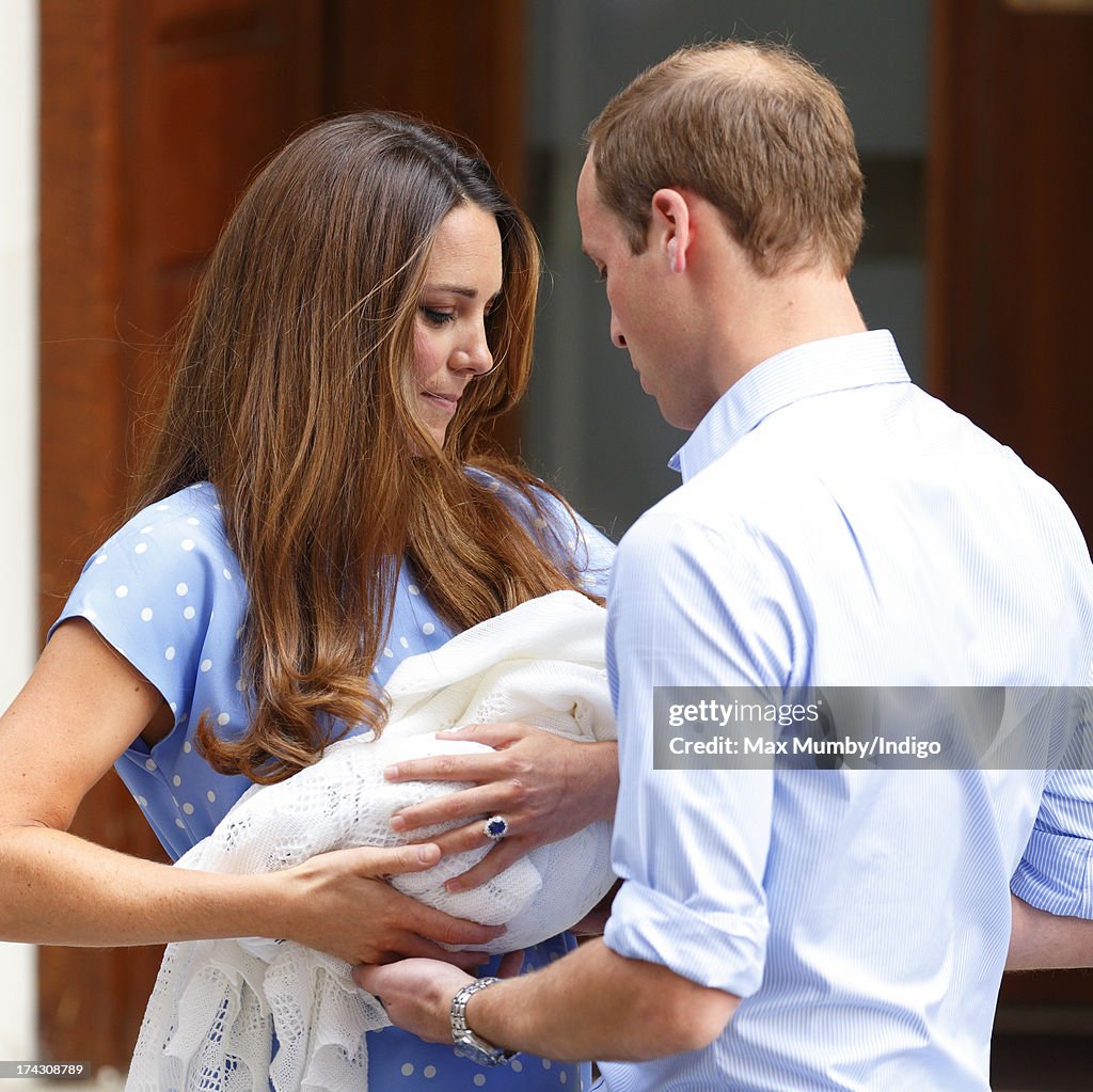 The Duke And Duchess Of Cambridge Leave The Lindo Wing With Their Newborn Son