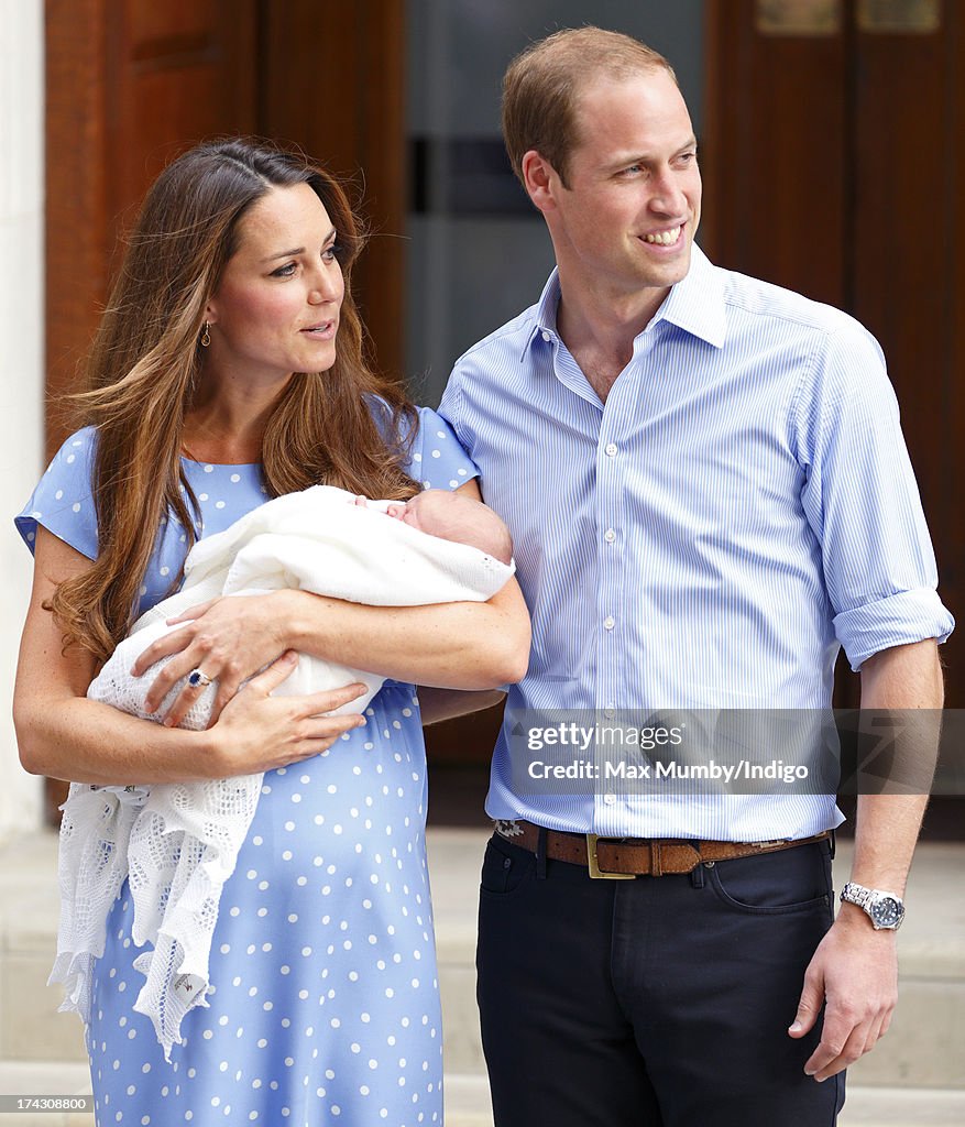 The Duke And Duchess Of Cambridge Leave The Lindo Wing With Their Newborn Son