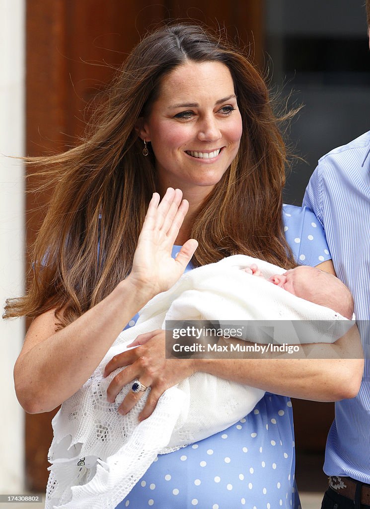 The Duke And Duchess Of Cambridge Leave The Lindo Wing With Their Newborn Son