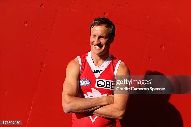 Jude Bolton of the Swans poses during a Sydney Swans AFL training session at Sydney Cricket Ground on July 24, 2013 in Sydney, Australia.