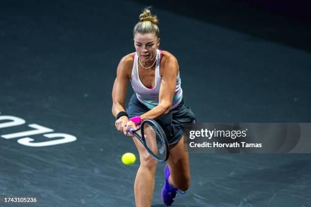 Ekaterina Makarova in action during her second round match against Patricia Maria Tig of Romania during the Transylvania Open WTA250 2023 at the...