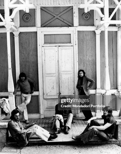 Italian singer Augusto Daolio, Italian keyboard player Beppe Carletti, Italian drummer Paolo Lancellotti, Italian bass player Umberto Maggi and...