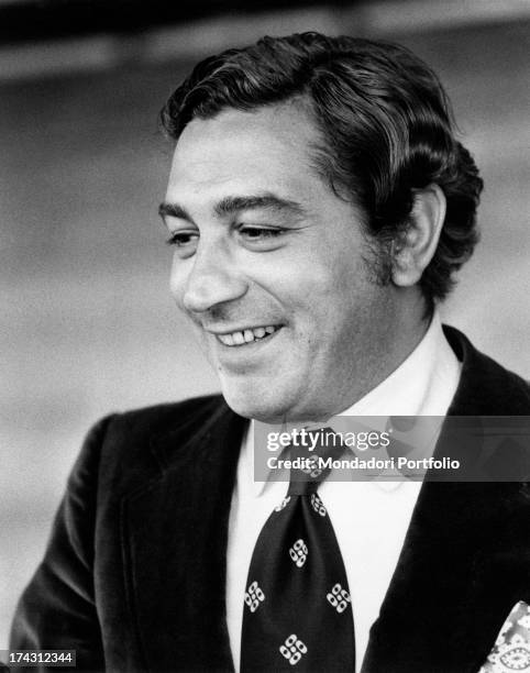 Italian actor Renzo Montagnani smiling in a scene from the film Come l'uragano. Great Britain, 1971.