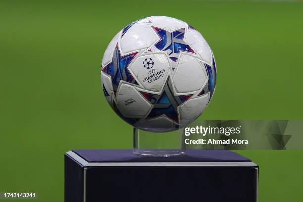 Close-up view of an Adidas official Champions League match ball during the UEFA Champions League match between Galatasaray A.S. And FC Bayern München...