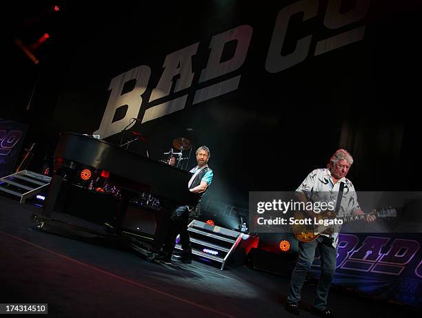 Paul Rodgers and Mick Ralphs of Bad Company performs in concert at DTE Energy Center on July 23, 2013 in Clarkston, Michigan.