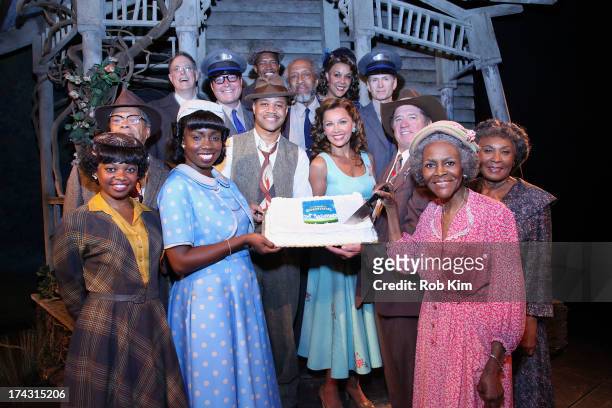 Adepero Oduye, Cuba Gooding Jr., Vanessa Williams, Tom Wopat, Cicely Tyson and the cast attend "The Trip To Bountiful" 100th Performance Celebration...