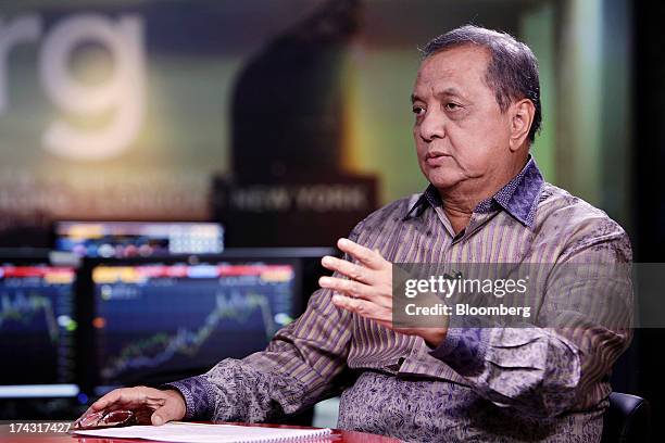 Mohamad S. Hidayat, Indonesia's industry minister, gestures as he speaks during a Bloomberg Television interview in Jakarta, Indonesia, on Tuesday,...