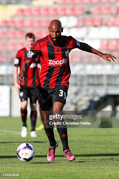 Nicolas Anelka of West Bromwich Albion in action during the pre season friendly match between Puskas FC Academy and West Bromwich Albion at the...