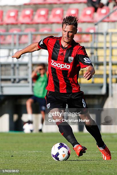 Markus Rosenberg of West Bromwich Albion in action during the pre season friendly match between Puskas FC Academy and West Bromwich Albion at the...