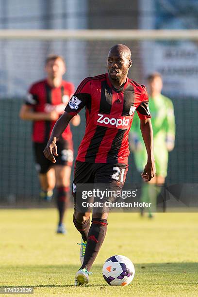 Youssee Mulumbu of West Bromwich Albion in action during the pre season friendly match between Puskas FC Academy and West Bromwich Albion at the...