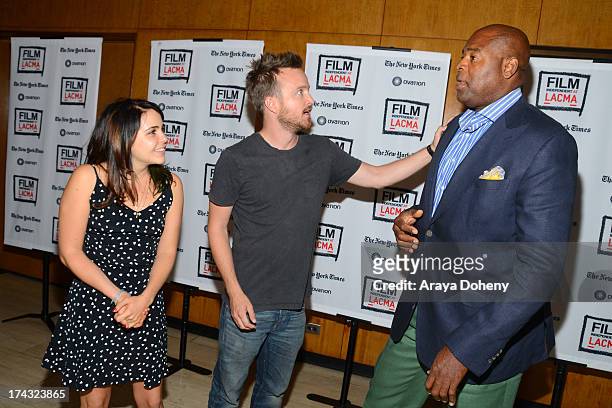Mae Whitman, Aaron Paul and Chi McBride at the Film Independent at LACMA presents live read of "Breaking Bad" directed by Jason Reitman at Bing...