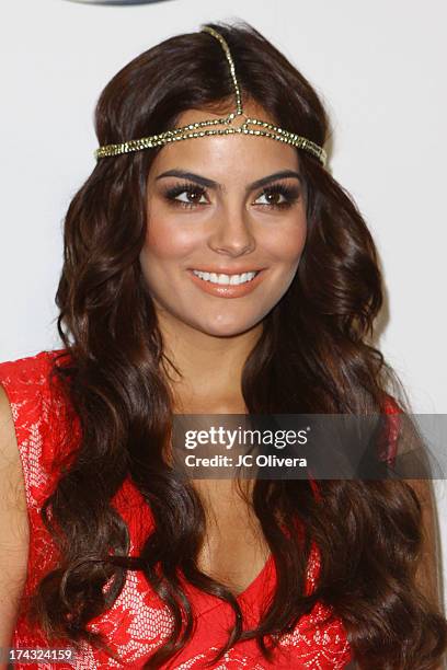 Actress and former Miss Universe 2010 Ximena Navarrete attends the premiere of Univision's new Telenovela "La Tempestad" at Universal CityWalk on...