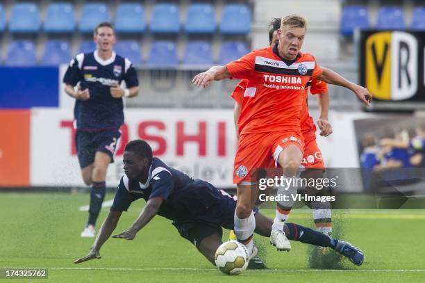 Steven Saunders of Ross County FC, Darren Maatsen of Ross County FC, Benjamin van der Broek of FC Den Bosch during the pre-season friendly match...