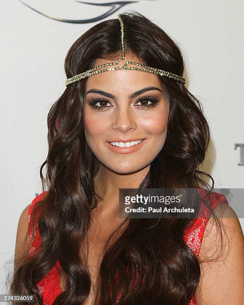Actress Ximena Navarrete attends the premiere of Univision's new Telenovela "La Tempestad" at Universal CityWalk on July 23, 2013 in Universal City,...