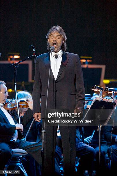 Andrea Bocelli performs in concert at the HP Pavilion on June 10, 2006 in San Jose, California.