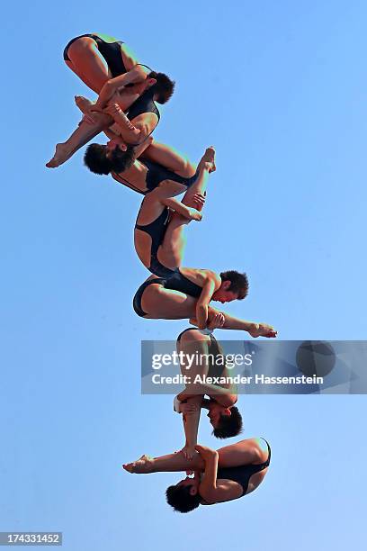 Chen Ruolin of China competes in the Women's 10m Platform Diving preliminary round on day five of the 15th FINA World Championships at Piscina...