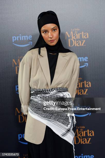 Hajar Brown at the premiere of Prime Video's 'La vida de Marta Diaz' at Kinepolis Ciudad de la Imagen on October 18, 2023 in Madrid, Spain.