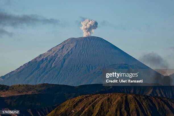 General view of the Bromo Tengger Semeru National Park, with Mount Rinjani in the distance on July 23, 2013 in Probolinggo, Indonesia. Yadnya Kasada...