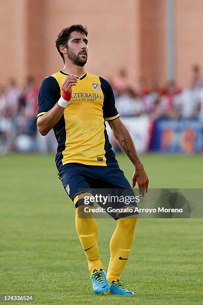 Raul Garcia of Atletico de Madrid reacts as he fail to score during the Jesus Gil y Gil Trophy between Club Atletico de Madrid and Numancia C. D. At...