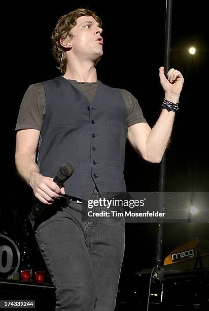 Rob Thomas of Matchbox Twenty performs in support of the bands' North release at Sleep Train Pavilion on July 23, 2013 in Concord, California.