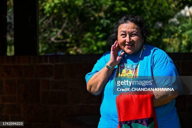 Roxanna Foster, Director of Rock the Native Vote poses inside a park in Oklahoma City, Oklahoma on September 30, 2023. After Alaska, Oklahoma is the...
