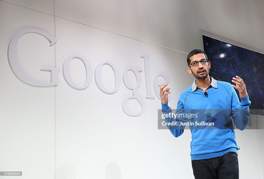 Google's Android And Chrome Chief Sundar Pichai Holds News Event