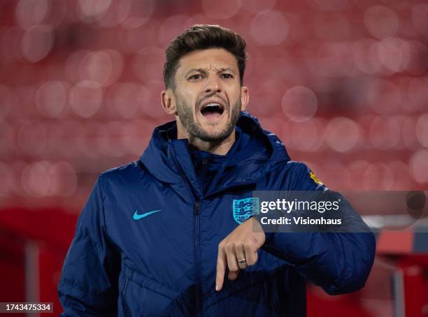 England coach Adam Lallana during the UEFA U21 EURO Qualifier between England and Serbia at City Ground on October 12, 2023 in Nottingham, England.