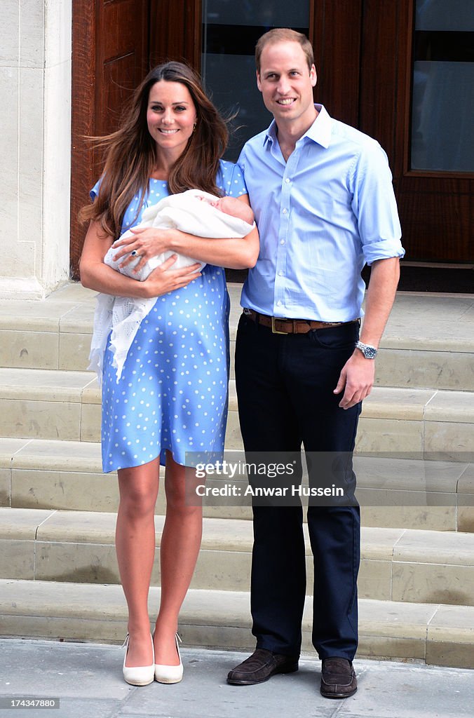 The Duke And Duchess Of Cambridge Leave The Lindo Wing With Their Newborn Son