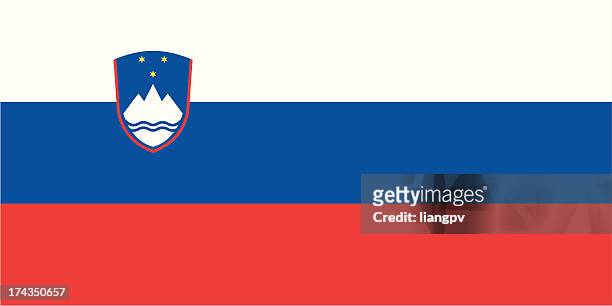 flagge von slowenien - slowenien stock-grafiken, -clipart, -cartoons und -symbole