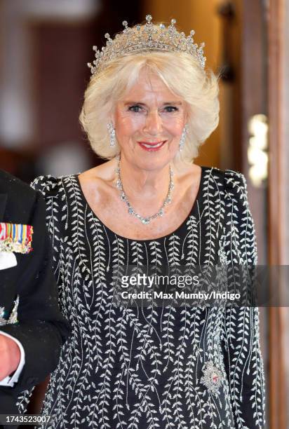Queen Camilla attends a dinner at Mansion House in honour of her and King Charles III's Coronation and to recognise the work of the City of London's...