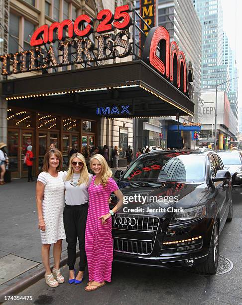 Guests enjoy rides in the Audi A8L and Q7 at the Mamarazzi celebratation of "The Wolverine" at AMC Empire 25 theater on July 24, 2013 in New York...