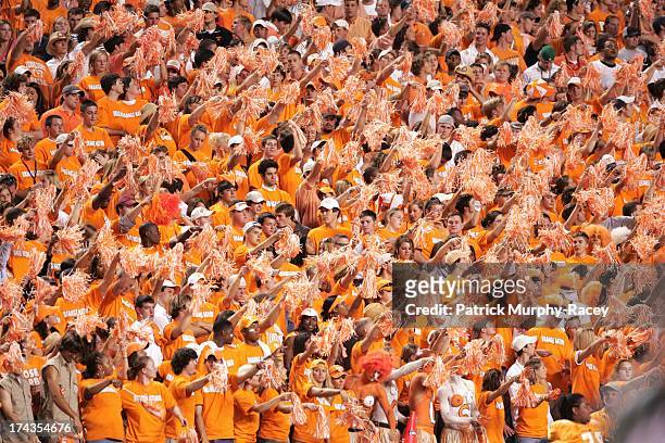 Overall view of Tennessee fans victorious during game vs Alabama at Neyland Stadium. Knoxville, TN CREDIT: Patrick Murphy-Racey