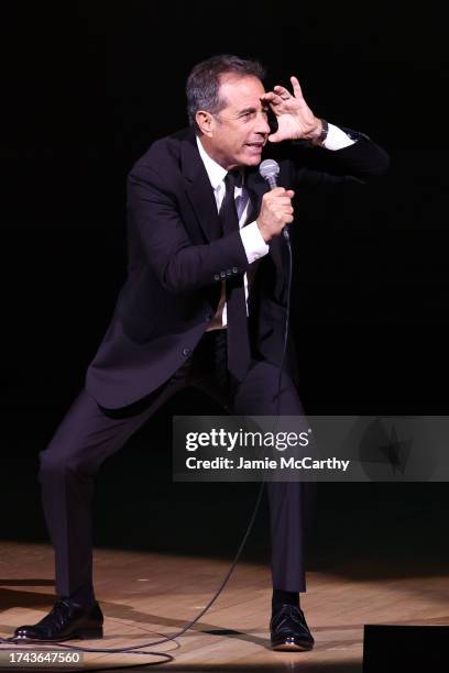 Jerry Seinfeld performs onstage at the 2023 Good+Foundation “A Very Good+ Night of Comedy” Benefit at Carnegie Hall on October 18, 2023 in New York...