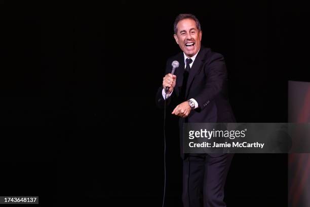 Jerry Seinfeld performs onstage at the 2023 Good+Foundation “A Very Good+ Night of Comedy” Benefit at Carnegie Hall on October 18, 2023 in New York...