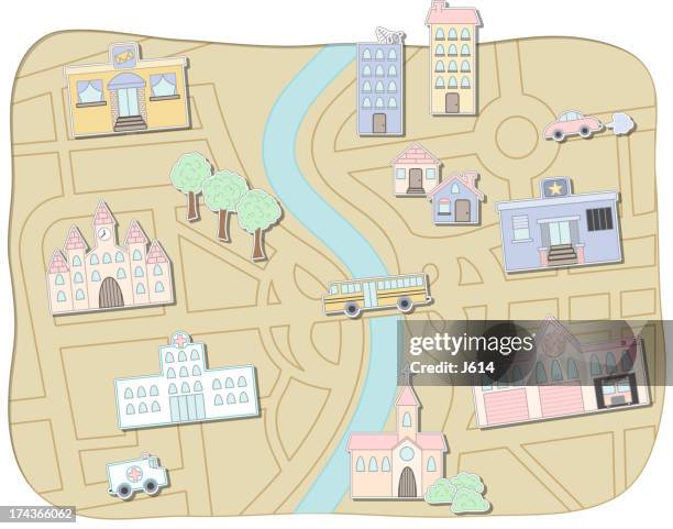 city map - town map stock illustrations