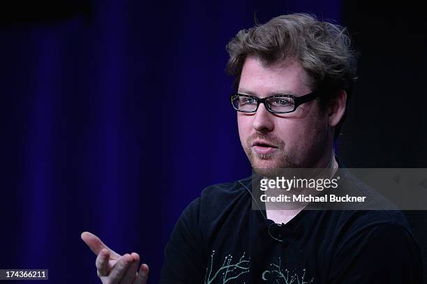 Creator/Director Justin Roiland speaks onstage during Turner Broadcasting's 2013 TCA Summer Tour at The Beverly Hilton Hotel on July 24, 2013 in...